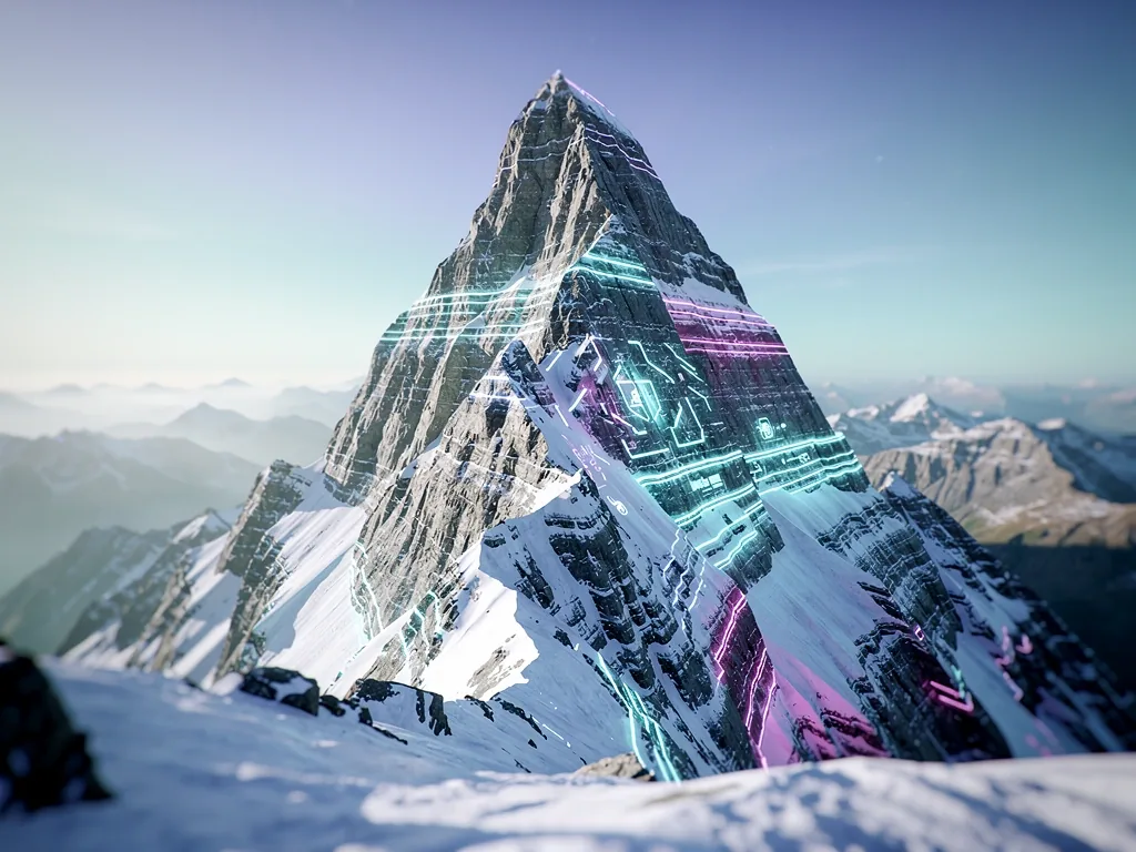 Alpines Terrain bei Morgengrauen